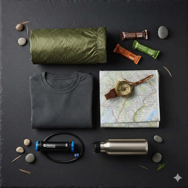 Hiking gear flatlay for NZ and Australia